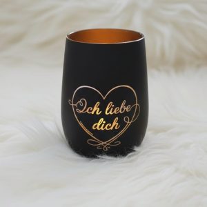 Ich liebe dich Glasteelicht